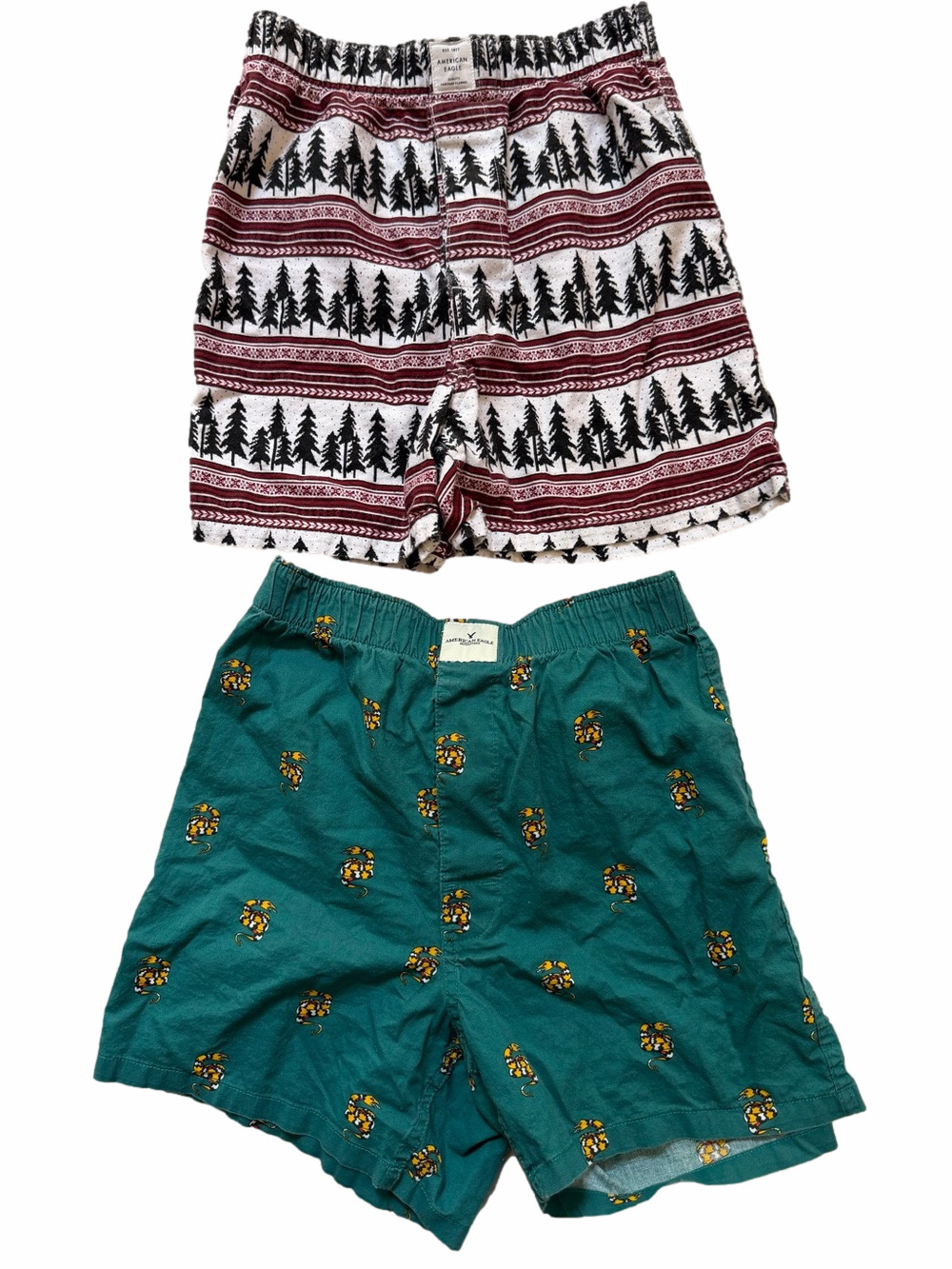 American Eagle Outfitters Men XS 100% Cotton Boxer Shorts Briefs Set of 2